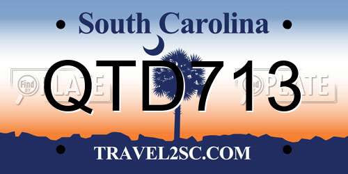 QTD713 South Carolina License Plate