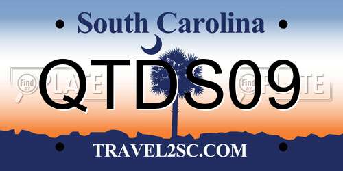 QTDS09 South Carolina License Plate