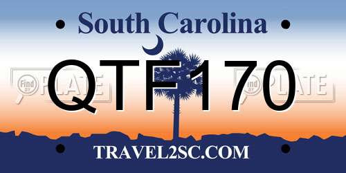 QTF170 South Carolina License Plate