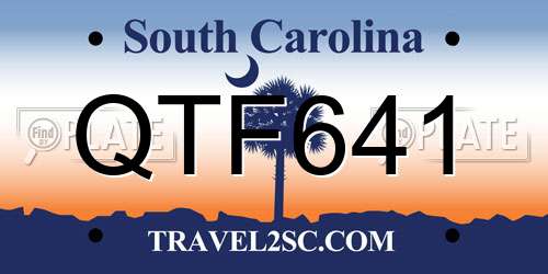 QTF641 South Carolina License Plate