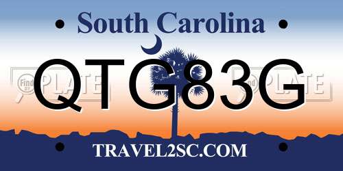QTG83G South Carolina License Plate
