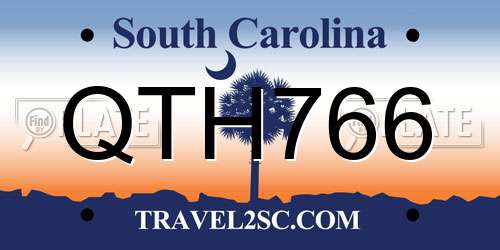 QTH766 South Carolina License Plate