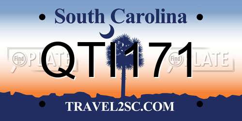 QTI171 South Carolina License Plate