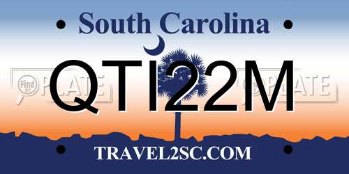 QTI22M South Carolina License Plate