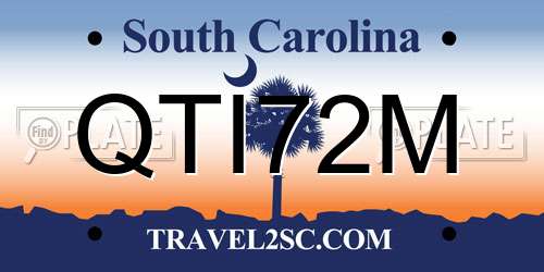 QTI72M South Carolina License Plate