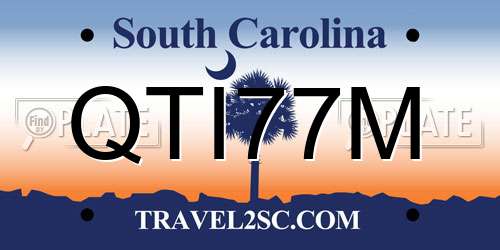 QTI77M South Carolina License Plate