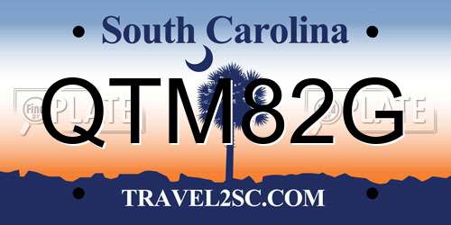 QTM82G South Carolina License Plate