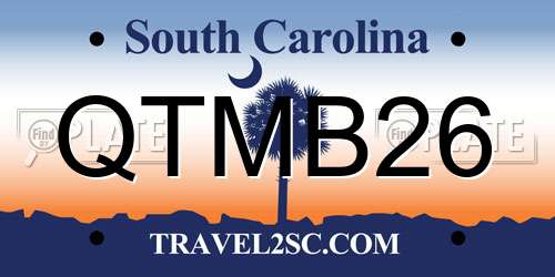 QTMB26 South Carolina License Plate