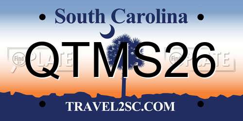 QTMS26 South Carolina License Plate