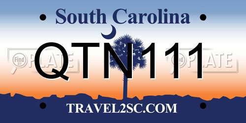 QTN111 South Carolina License Plate