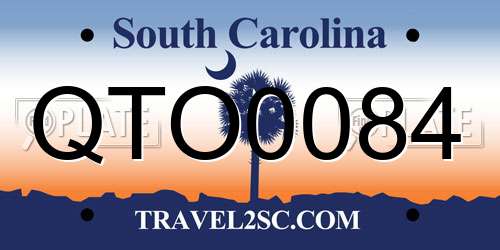 QTO0084 South Carolina License Plate