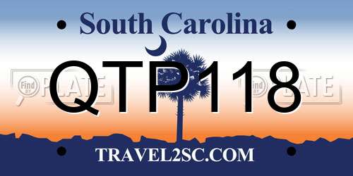 QTP118 South Carolina License Plate