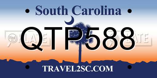 QTP588 South Carolina License Plate