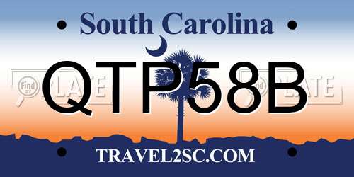 QTP58B South Carolina License Plate