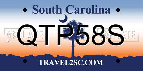 QTP58S South Carolina License Plate