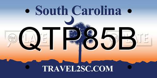 QTP85B South Carolina License Plate