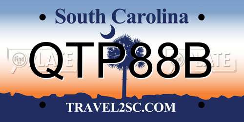 QTP88B South Carolina License Plate