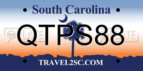 QTPS88 South Carolina License Plate