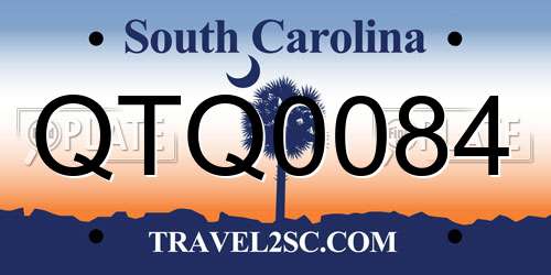 QTQ0084 South Carolina License Plate