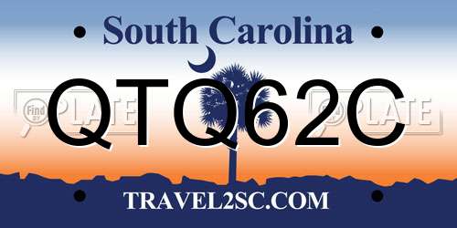 QTQ62C South Carolina License Plate