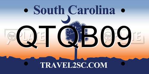 QTQB09 South Carolina License Plate