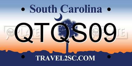QTQS09 South Carolina License Plate