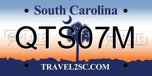 QTS07M South Carolina License Plate