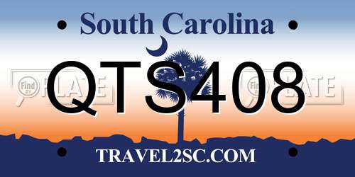 QTS408 South Carolina License Plate