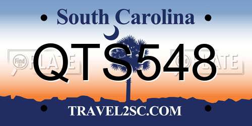 QTS548 South Carolina License Plate