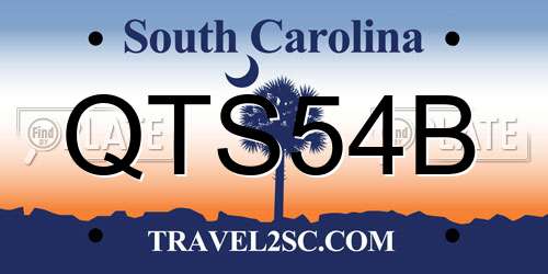 QTS54B South Carolina License Plate