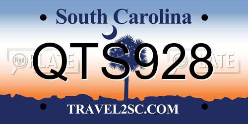 QTS928 South Carolina License Plate