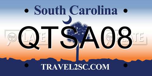 QTSA08 South Carolina License Plate