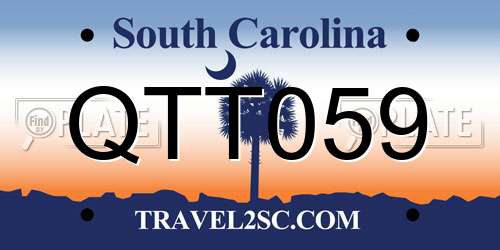 QTT059 South Carolina License Plate
