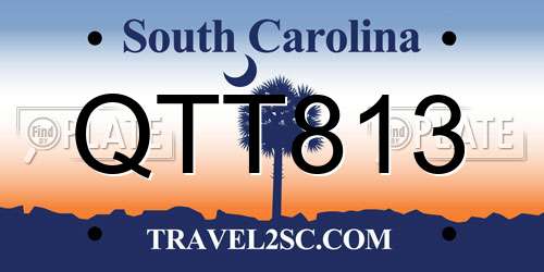 QTT813 South Carolina License Plate