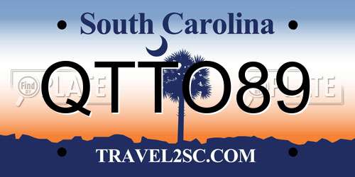 QTTO89 South Carolina License Plate