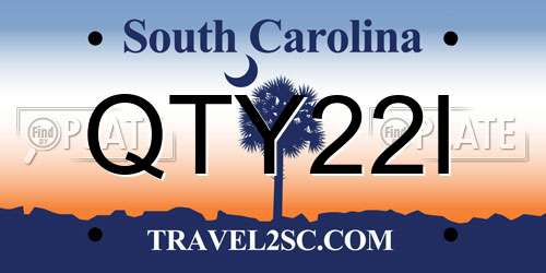 QTY22I South Carolina License Plate