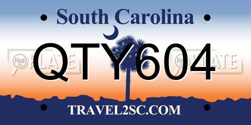 QTY604 South Carolina License Plate