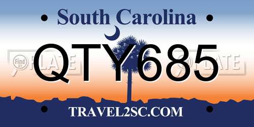 QTY685 South Carolina License Plate