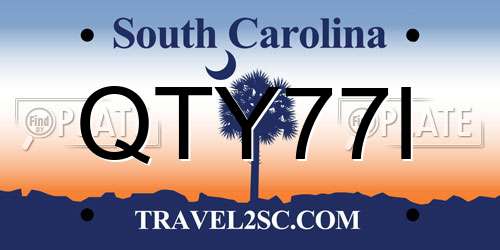 QTY77I South Carolina License Plate