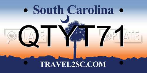 QTYT71 South Carolina License Plate
