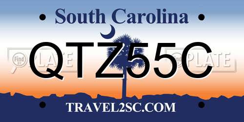 QTZ55C South Carolina License Plate