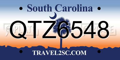 QTZ6548 South Carolina License Plate