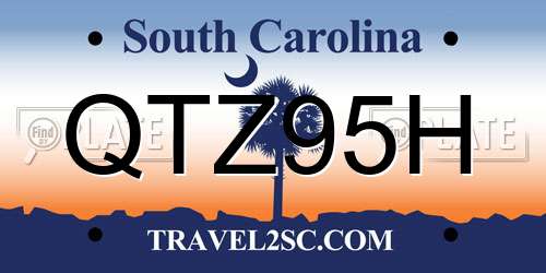 QTZ95H South Carolina License Plate