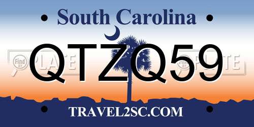 QTZQ59 South Carolina License Plate