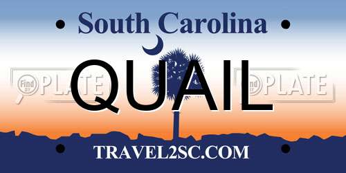 QUAIL South Carolina License Plate