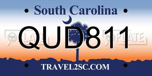 QUD811 South Carolina License Plate