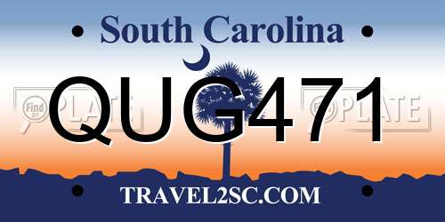 QUG471 South Carolina License Plate