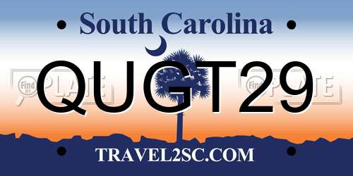 QUGT29 South Carolina License Plate