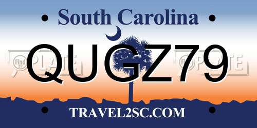 QUGZ79 South Carolina License Plate