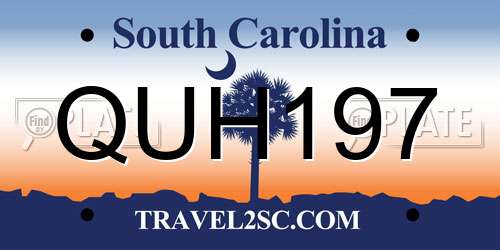 QUH197 South Carolina License Plate